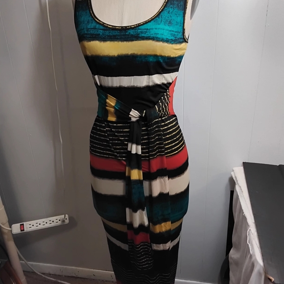 Striped Multicolor Midi Dress - Picture 1 of 5
